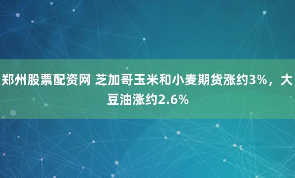 郑州股票配资网 芝加哥玉米和小麦期货涨约3%，大豆油涨约2.6%